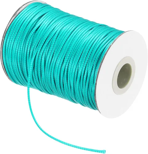 Miniatura 108 de MECCANIXITY Cordón encerado de poliéster encerado de 0.020 in, cuerda de cera de 175 yardas para hacer pulseras, collares, cuentas, joyería y Negro