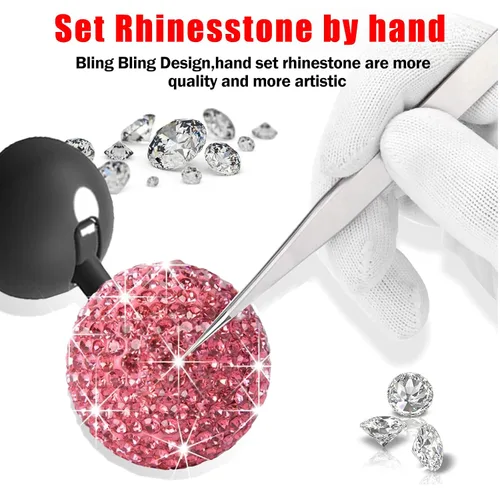 Miniatura 2 de Cubierta de Botón de Arranque de Coche con Diamantes Bling - Accesorios Lindos para Interior de Mujeres, Decoración de Botón de Arranque del Motor
