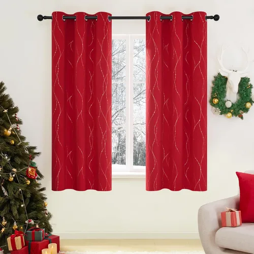 Miniatura 26 de Deconovo Cortinas opacas, 2 paneles, 52 x 72 pulgadas, cortinas con aislamiento térmico para oscurecer la habitación, con ojales para dormitorio