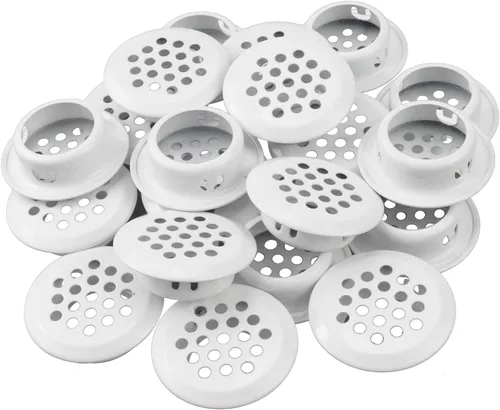 Miniatura 11 de Semetall Air Vents - Paquete de 20 rejillas de ventilación circulares de acero inoxidable de 0.748 in (0.75 pulgadas) para cocina, baño, gabinete