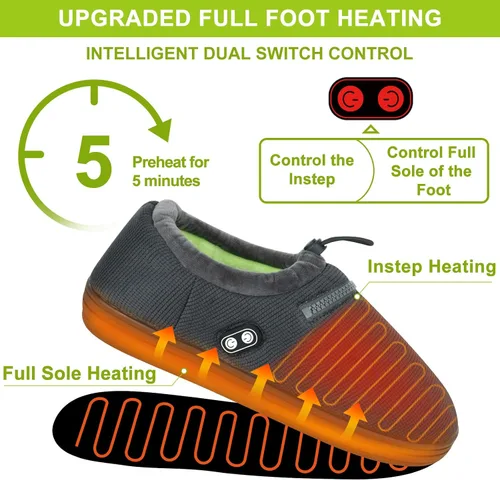 Miniatura 2 de Foot Warmer, Electric Foot Warmer with 5000mAh Battery, Heated Slippers Women Men, Heated Foot Warmer with Smart Dual Independent Switch Heated