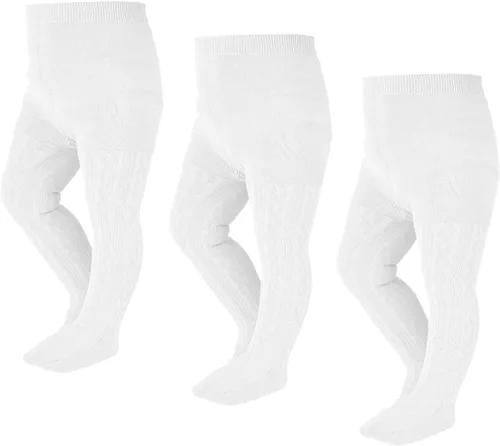 Epeius - Leggings de punto trenzado, gruesas, para bebés o niñas medias de algodón, para recién nacido y niñas pequeñas, paquete de 3, 4, 5 y 6