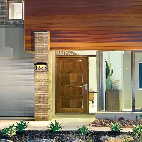Miniatura 5 de Números de casa, placas de dirección, 3 colores de iluminación y panel solar ajustable, número de casa personalizado para exteriores, letrero