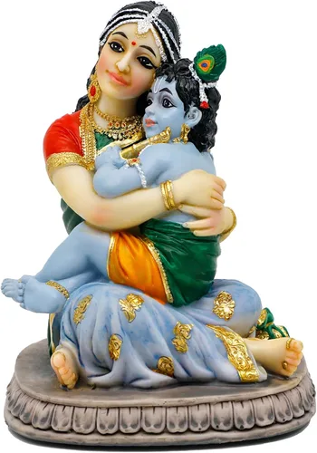 Miniatura 6 de alikiki Maa Yashoda Krishna Murti Estatua – 5.7 pulgadas, Dios hindú, Señor Krishna, ídolo regalo para devoto de Pooja indio, regalo de cumpleaños