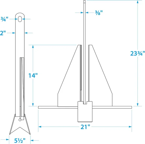 Miniatura 7 de Seachoice - Anclaje de lujo con vástago de anillo deslizante, acero galvanizado en caliente, varios tamaños