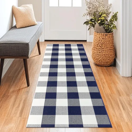 Miniatura 16 de Alfombra Buffalo Plaid Pequeña a Cuadros 2x3 Pies (61x91 cm) Naranja y Negro, Tapete para Puerta Delantera, Navidad Halloween Acción de Gracias