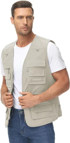 Miniatura 2 de Lentta Chaleco de pesca para hombre, chaleco ligero de verano para fotos, 16 bolsillos