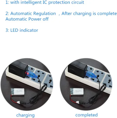 Miniatura 6 de 3.7v 400Ma Intelligence Lipo Battery Charger Toys Remote Control Airplane Model Helicopter JST-2P Plug USB Parts for Vestel LCD LED