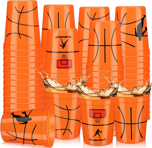 Miniatura 14 de Norme 24 tazas de fútbol de plástico a granel de 16 onzas reutilizables con temática de fútbol, suministros de fiesta de cumpleaños, decoración