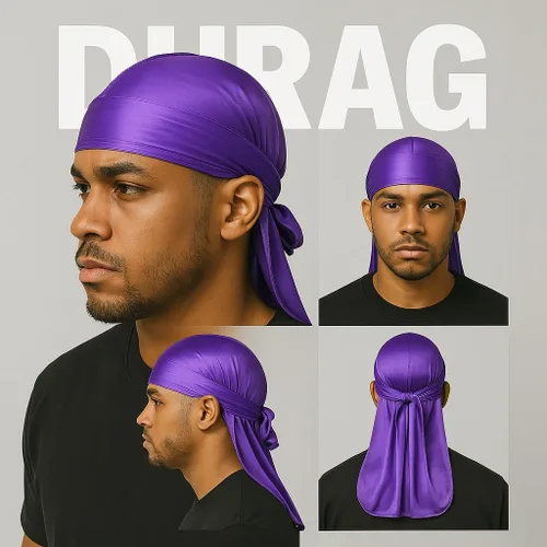 Miniatura 22 de Premium Durag Pack for Men, Silky Doo Rag for 360 540 720 Waves