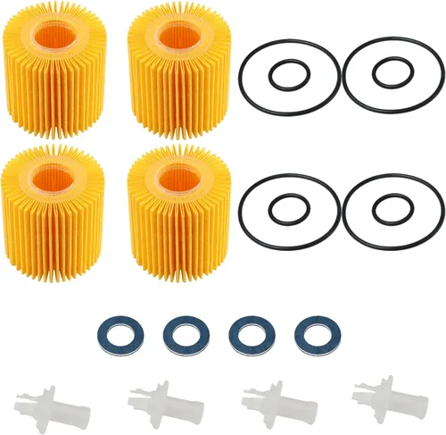 4 juegos de filtros de aceite de motor compatibles con Toyota, Camry, Highlander, Rav4, Sienna, Tacoma, Lexus y otros modelos Reemplazar #: