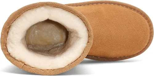 Miniatura 7 de DREAM PAIRS botas de piel de oveja para niños y niñas, para niños pequeños y grandes, botas con piel para la nieve