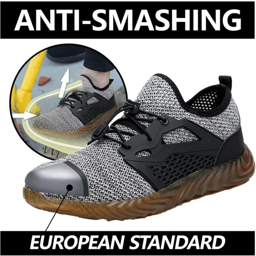 Miniatura 15 de SUADEX Zapatos deportivos con punta de acero para hombres y mujeres, indestructibles, ligeros, cómodos, antideslizantes, puntera compuesta