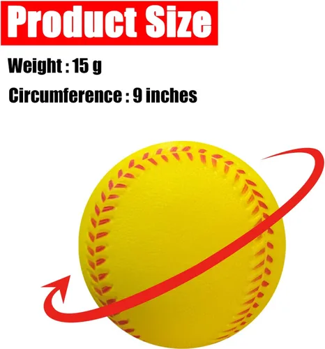 Miniatura 3 de Pelotas de béisbol suaves, paquete de 12 pelotas de béisbol de espuma de tamaño reglamentario para lanzar, atrapar y practicar bateo suave y seguro