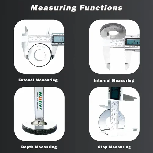 Miniatura 3 de Herramienta de medición del micrómetro del calibrador de Digitaces, 6 pulgadas/492.1 ft m Stainless Steel, Electronic Vernier Calipers, IP54