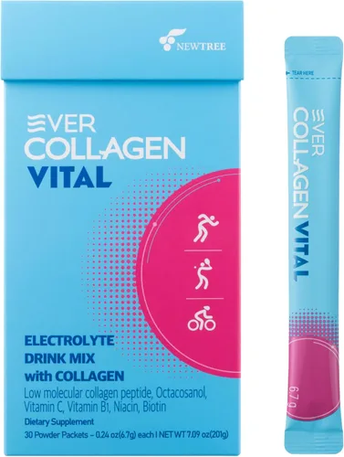 Vital Hydration Electrolytes Powder Drink Mix Single Serve 1,000 mg de colágeno sin azúcar, Vitaminas Biotina B1 Niacina Rehidratación Rápida
