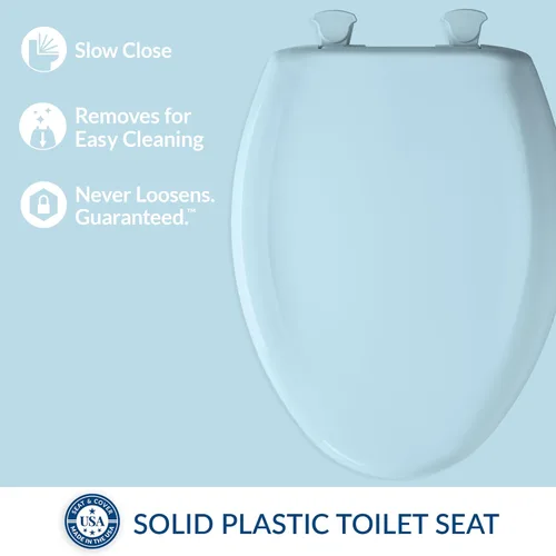 Miniatura 2 de Bemis Classic Colors - Asiento de inodoro de cierre lento, bisagras fáciles de limpiar y asiento de plástico duradero, fabricado en Estados Unidos