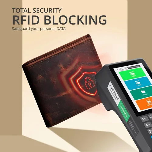 Miniatura 11 de Carteras RFID delgadas para hombres - Cartera de bolsillo frontal de piel genuina