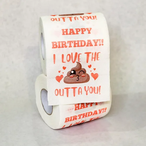 Miniatura 4 de Divertido rollo de papel higiénico de feliz cumpleaños con mensaje "I Love You" – Regalo romántico de cumpleaños – Regalo de cumpleaños único