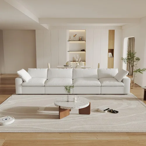 Miniatura 26 de Cloud - Sofá modular convertible de 80.3 pulgadas en forma de L para sala de estar con otomana de almacenamiento, sofás profundos minimalistas