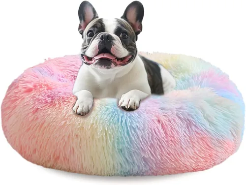 Miniatura 17 de JOLLYVOGUE Cama Calmante para Perros Pequeños - Cama para Perros Pequeños en Forma de Dona Lavable de 23 Pulgadas para Gatitos y Cachorros, Camas