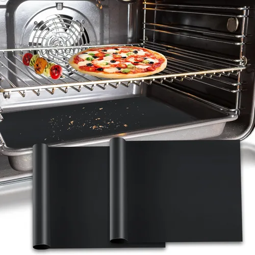Miniatura 11 de Revestimientos de horno para la parte inferior del horno/horno eléctrico/horno de gas/horno tostador, alfombrilla antiadherente para la parte Negro