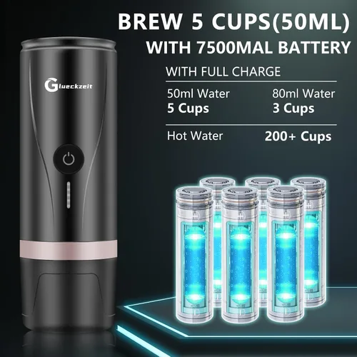 Miniatura 7 de Black Fast - Cafetera portátil de 3 minutos para café expreso con autocalentamiento en cualquier lugar con estuche de viaje incluido, funciona