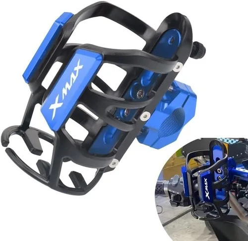 Miniatura 2 de M - Soporte para botellas de bebidas CNC para bebidas de agua montado para Yamaha XMAX300 400 125 X-MAX 125 250 300 400 Y (Color negro)