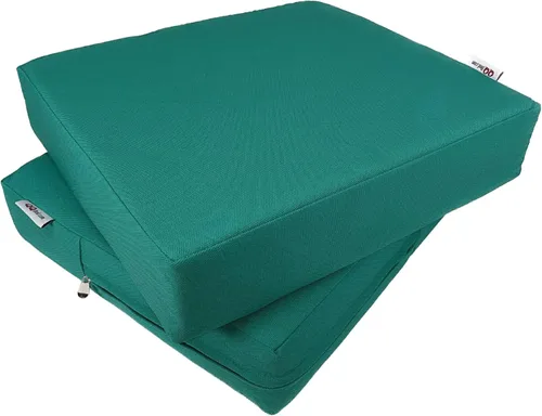 Paquete de 2 cojines de plataforma de espuma viscoelástica para exteriores de 23 x 23 x 5 pulgadas con funda interna impermeable para muebles de