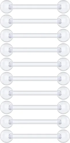 Miniatura 19 de Anillos de plástico para pezón – Anillos de lengua transparentes – Piercing hipoalergénico recto Bioflex