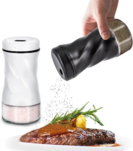 Miniatura 9 de Saleros y pimenteros azules, accesorios para mesa y mostrador, NEODACO salero de vidrio con tapas de acero inoxidable para el hogar, restaurantes