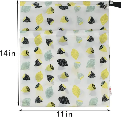 Miniatura 3 de 2 bolsas impermeables reutilizables para ropa de bebé, ropa de gimnasio, bolsas de viaje, lavables, playa, piscina, trajes de baño, bolsillos