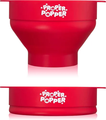 Miniatura 5 de La original Proper Popper - Palomera de microondas, fabricada en silicona, con cuenco plegable sin BPA y apta para lavavajillas - (Rojo)