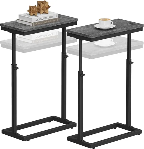 Miniatura 20 de TUTOTAK Mesa auxiliar, mesa auxiliar, mesa de sofá alta, mesa de sofá, sala de estar, dormitorio, negro TB01BK083P