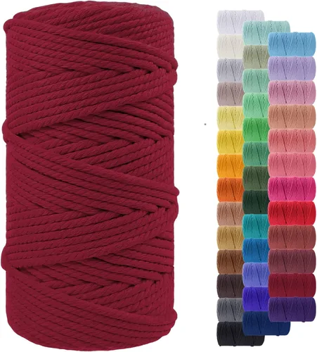 Miniatura 10 de Cuerda de macramé de 0.079 in para 219 yardas, cuerda de algodón natural para manualidades, hilo de cuerda de macramé de colores para colgar