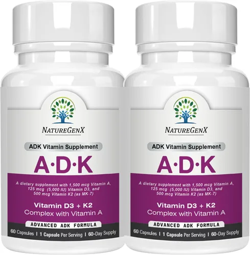 Miniatura 9 de NatureGenX ADK Suplemento vitamínico de 5000 UI – Vitaminas A, D3 y K2 de alta potencia para la salud ósea y absorción de calcio Suplemento