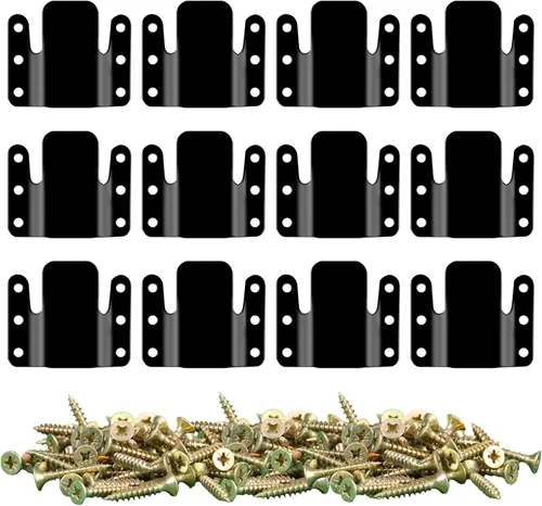 Miniatura 12 de DEEPDREAM 4 conectores seccionales de sofá de metal, conectores de sofá, conector de muebles entrelazados con 25 tornillos.. Negro-4 piezas