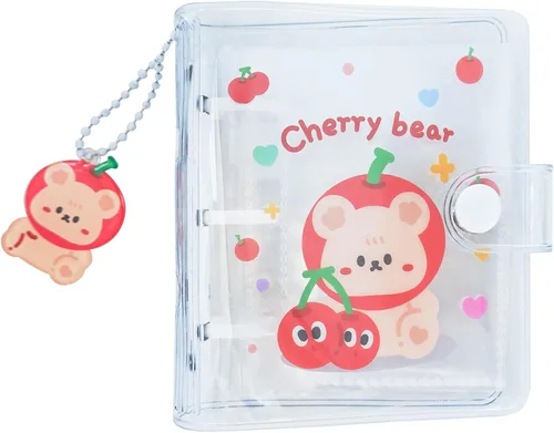Miniatura 10 de 20 hojas, 40 bolsillos, 3 pulgadas, mini álbum de fotos en hojas sueltas, recargable, 3 anillos, carpeta transparente para tarjetas fotográficas