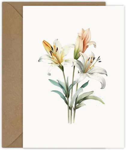 Miniatura 6 de 25 tarjetas de felicitación de flores de acuarela para todas las ocasiones en blanco con sobres