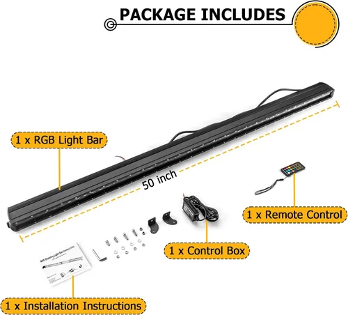 Miniatura 5 de WeiSen - Kit de barra de luz LED RGBW de 50 pulgadas y 288 W, compatible con Can Am Maverick X3 Max 2017-2025 Kit de arnés de cableado, soporte