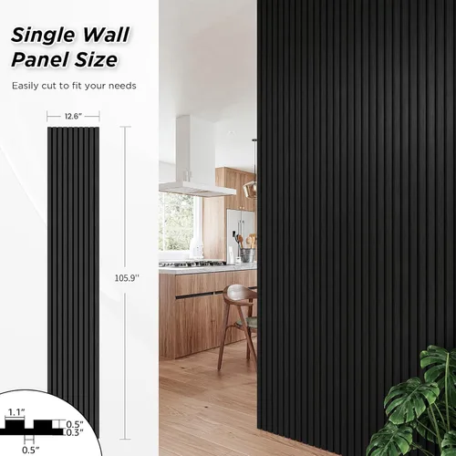 Miniatura 3 de Smartstandard Panel de Pared de Listones de Madera de Muestra, Paneles de Pared de Madera Insonorizados, Paneles de Madera Acústicos para Pared