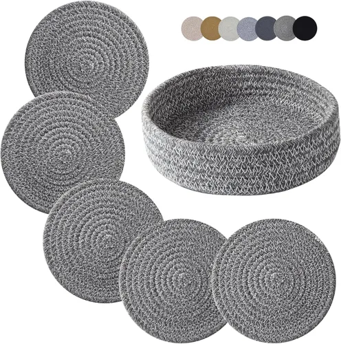 Salvamanteles para platos calientes, salvamanteles para ollas y sartenes calientes, almohadillas calientes para encimeras, posavasos de 4 piezas y
