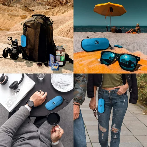 Miniatura 6 de BLUPOND Funda de gafas de sol semiduro de EVA con gancho de metal para colgar clip de cinturón para almacenamiento de gafas de sol