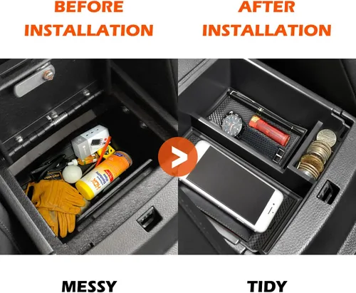 Miniatura 5 de Compatible con Ford Ranger 2019 2020 2021 2022 2023 Accesorios Organizador de consola central, caja de almacenamiento interior, reposabrazos bandeja