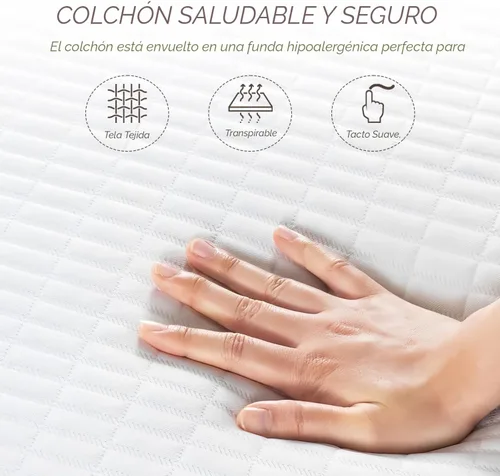 Miniatura 4 de Dopinmin Colchón de 5" de gel y espuma viscoelástica, firmeza media, para dormir fresco, con alivio de la presión, para litera, certificación
