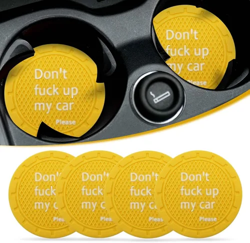 Miniatura 8 de 4 posavasos universales antideslizantes integrados, portavasos de PVC, regalo decorativo de truco, accesorios interiores, adecuado para la mayoría