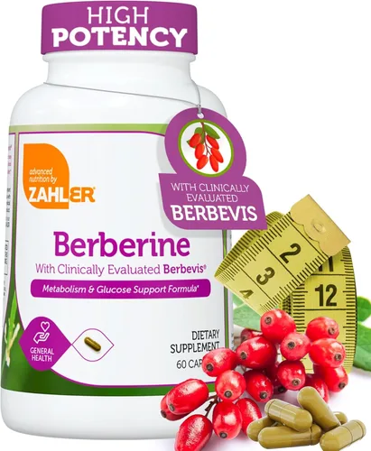 Zahler Berberina - Apoya el metabolismo saludable para adultos ocupados - Suplemento de hierbas para apoyo a la salud cardíaca - Cápsulas fáciles de