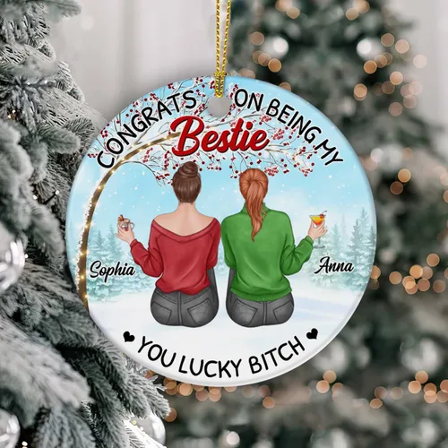 Miniatura 4 de Ideas de regalos para mejores amigos, felicitaciones por ser mi Bettie You Lucky, adorno de Navidad personalizado, regalos para mejores amigos