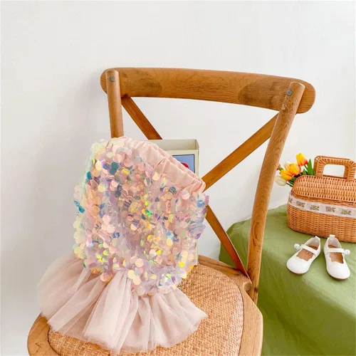 Miniatura 5 de Vestido de lentejuelas con cola de sirena para bebés y niñas, vestido de tul para cumpleaños, vestido casual de playa, ropa de fiesta