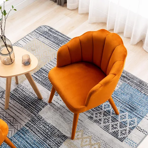 Miniatura 2 de chairus Juego de 2 sillas de comedor de terciopelo, modernas tapizadas de mediados de siglo, cómodos sillones decorativos para dormitorio, cocina